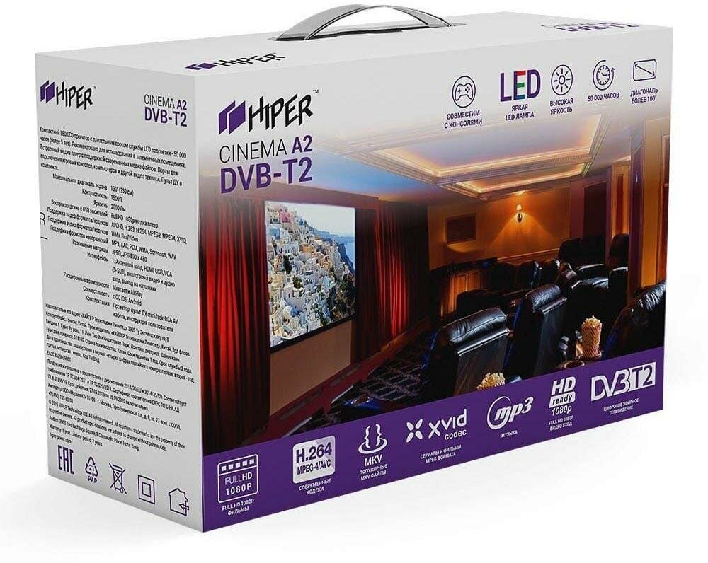 Проектор HIPER CINEMA A2 белый [hpc-a2t2w] - фото №6