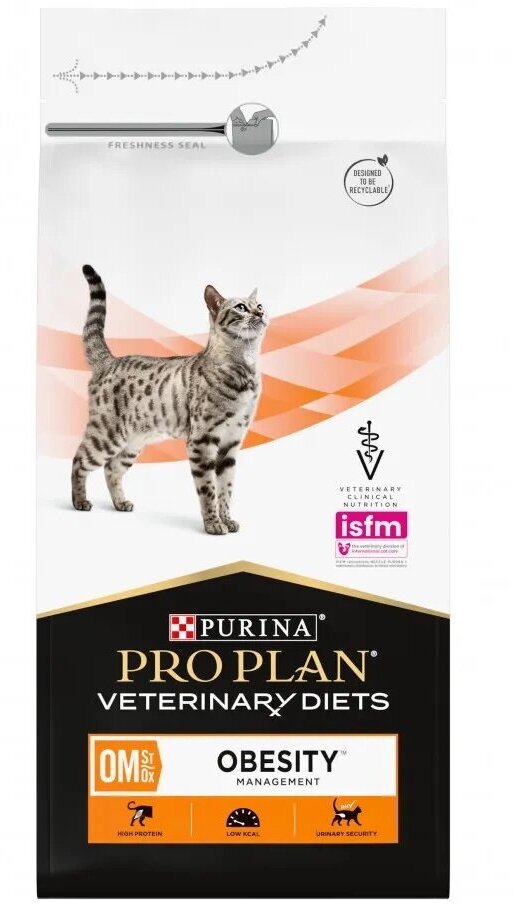 PURINA Veterinary Diets Obesity Management OM корм для взрослых кошек, при ожирении 1,5кг Purina (Пурина) Пурина Вет Фелин OM при ожирении 1,5кг