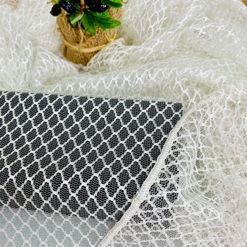 Тюль сетка Baklava отрез 10 метров, ткань для пошива штор, занавесок