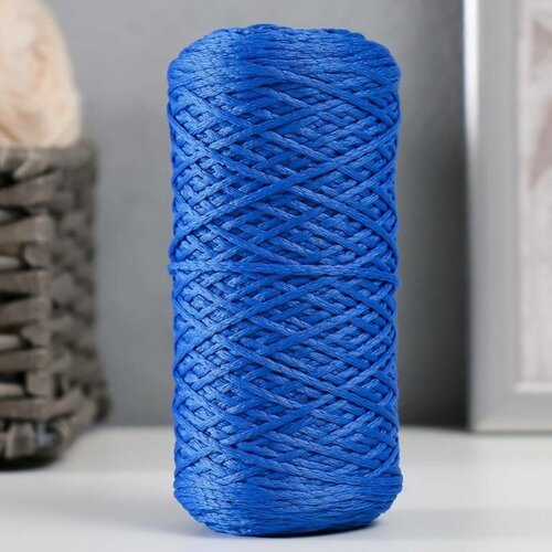 Пряжа-шнур, 100% полиэфир 1мм, 200 м/75 гр, синий цвет, 1 шт.