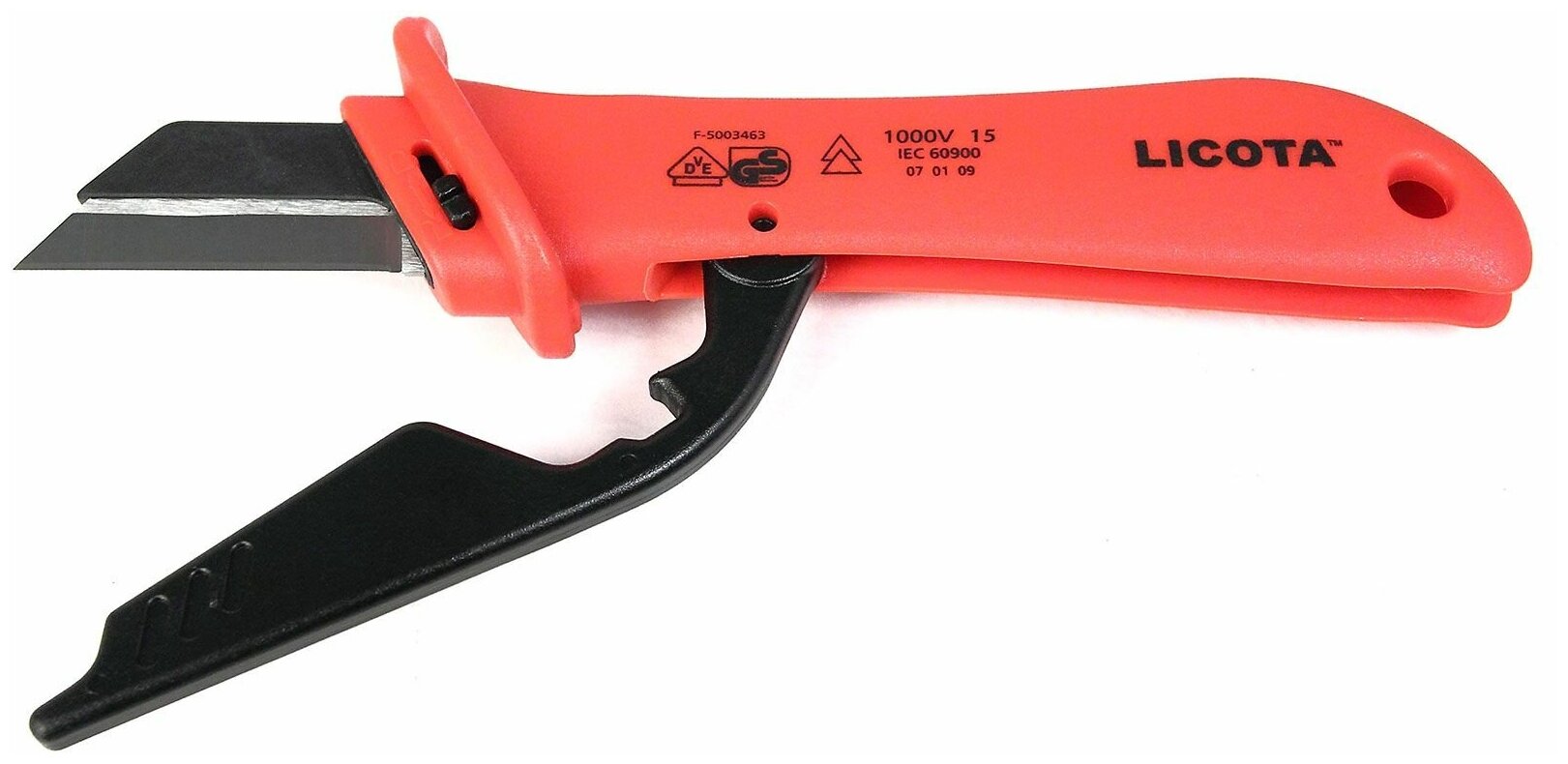 Licota AKD-V009 Нож электрика для снятия изоляции VDE 1000В, с откидной защитой