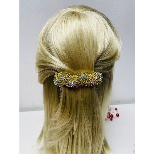 Заколка-автомат для волос золотистая