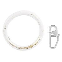Кольцо с крючком для карниза d16/19 мм, 10 штук, цвет Белое золото, бесшумные