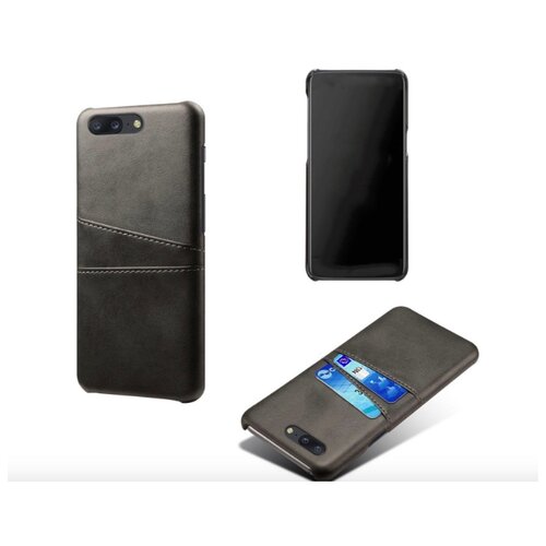 фото Чехол панель-накладка mypads для xiaomi redmi 8 из качественной импортной кожи с визитницей с отделением для банковских карт мужской женский черный