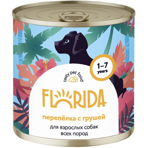 FLORIDA консервы для собак Перепёлка с грушей 0,24 кг. х 1 шт.