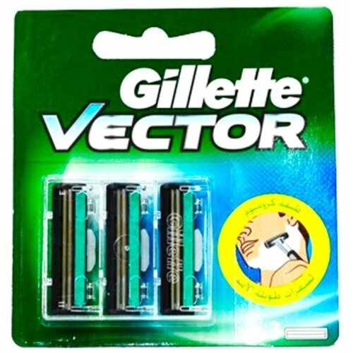 Сменные кассеты Vector / Slalom Push-Clean, 3 шт станок для бритья gillette mach3 turbo 3d 2 кассеты procter and gamble