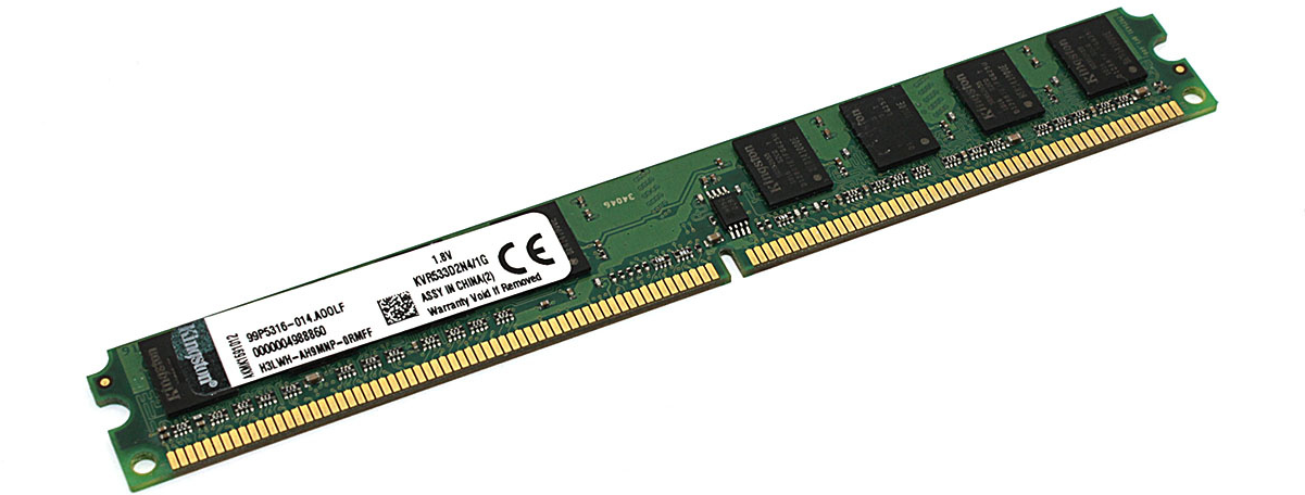 Модуль памяти Kingston DIMM DDR2, 1ГБ, 533МГц, PC2-4200