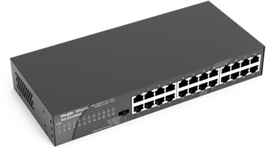 Коммутатор Ruijie Reyee 24-Port 10/100/1000 Mbps Desktop SwitchPORT:24 10/100/1000 Mbps RJ45 PortsDesktop Steel Case