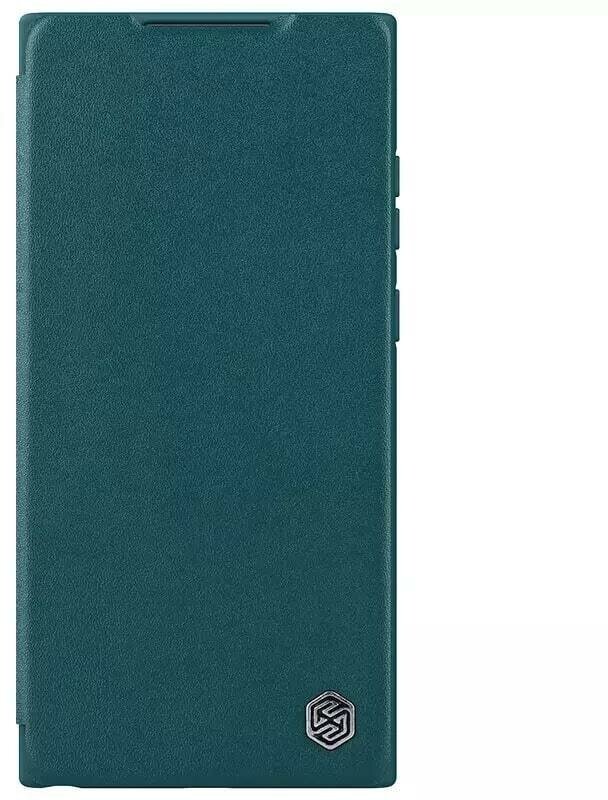 Чехол-книжка Nillkin Leather Qin Pro Plain для Samsung Galaxy S23 Ultra зеленый