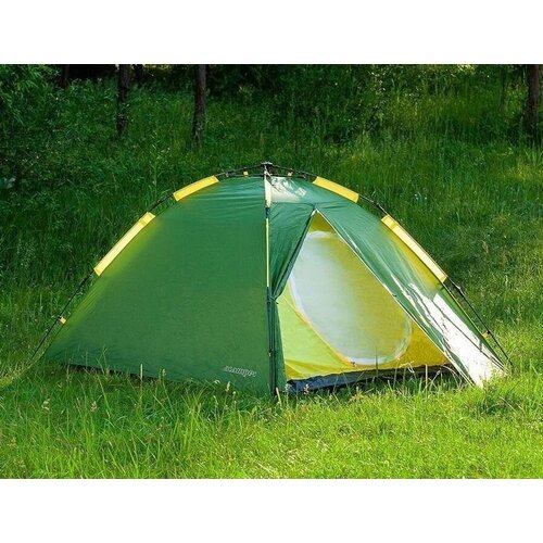 Палатка двухместная автоматическая быстросборная Calviano ACAMPER, палатка автомат, зеленый