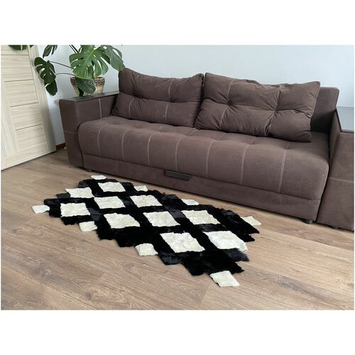 Barashka34 / Меховой ковер из каракуля и натуральной 100% овчины / дорожка меховая / Покрывало на диван