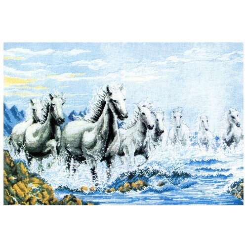 фото Набор для вышивания белоснежка 1015-14 табун лошадей
