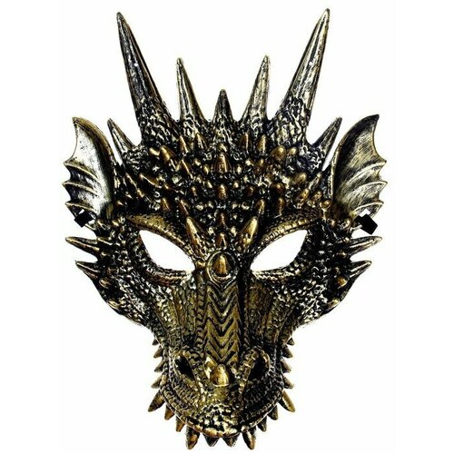 фото Карнавальная маска «дракон», латекс, цвет золотой happy pirate