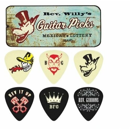 Dunlop RWT03H Медиаторы (6шт) медиаторы billy gibbons heavy в коробочке 6шт жесткие dunlop rwt03h rev willy