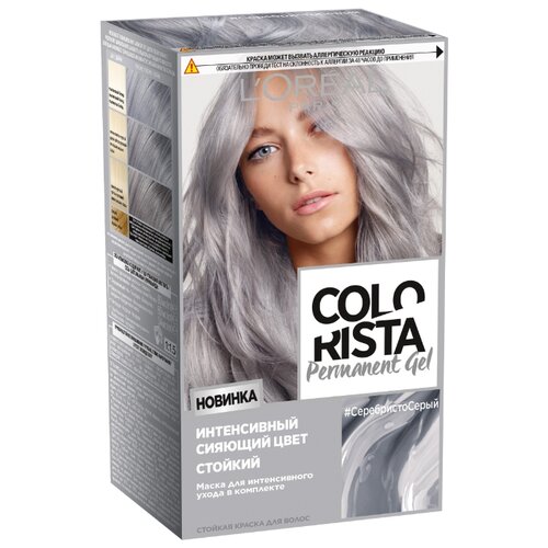 фото L'Oreal Paris Colorista Permanent Gel стойкая краска для волос, серебристо-серый