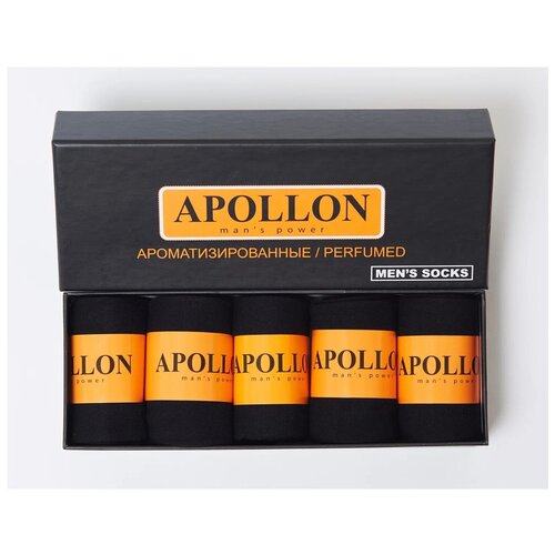 Носки APOLLON, 5 пар, размер 41-46, черный