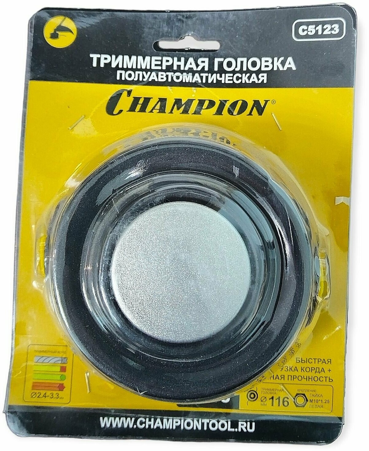 Головка триммерная HT33 гайка М 10*1,25, Champion c513