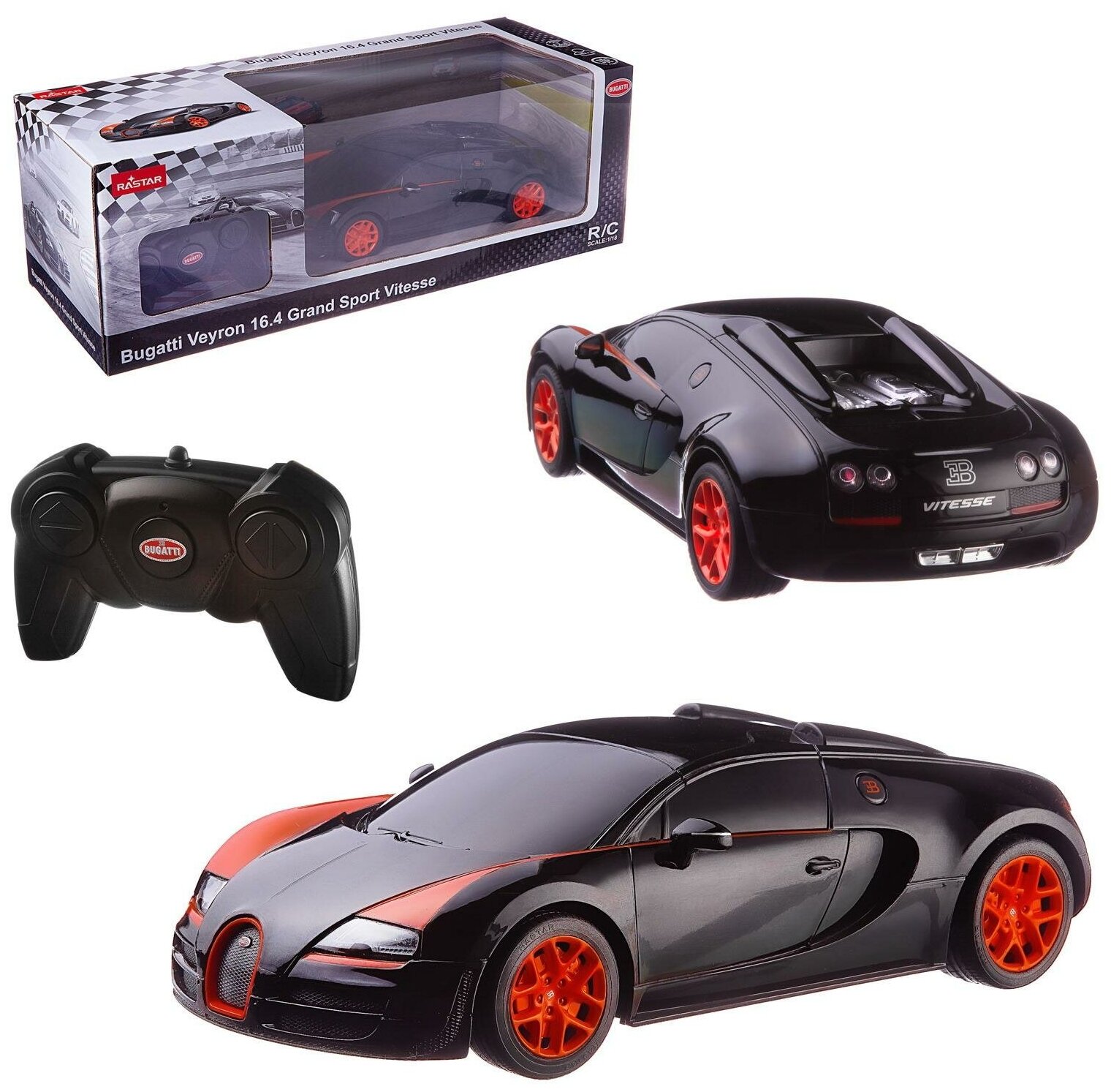 Машина р/у 1:18 Bugatti Veyron Grand Sport Vitesse, цвет черный