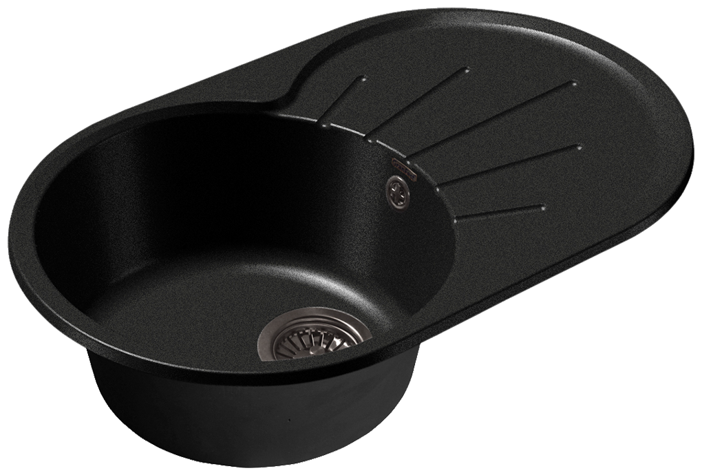 Кухонная мойка GranFest Rondo GF-R750L черный - фото №1