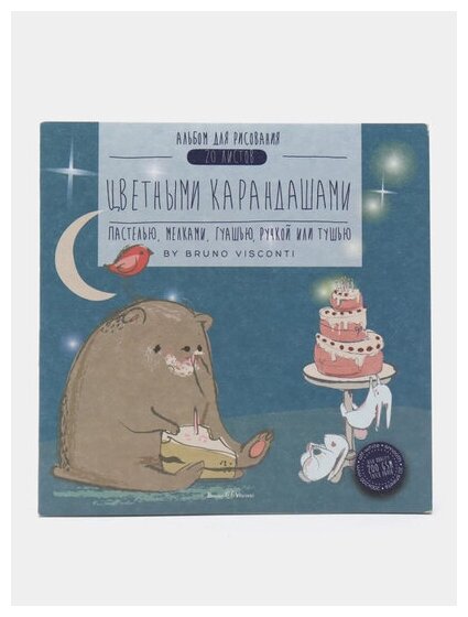 Альбом для рисования цветными карандашами 20 листов, А5+, склейка, 2 вида (1-20-020) Bruno Visconti - фото №3