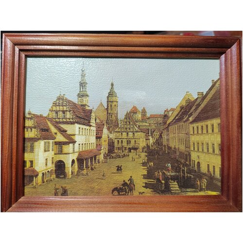 Интерьерный постер в деревянной рамке торговая площадь