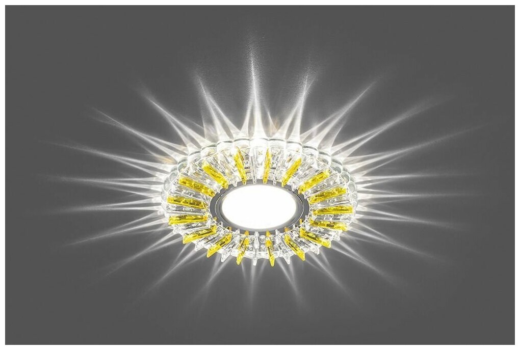 Светильник CD900 прозрачный-желтый потолочный встраиваемый с белой LED подсветкой MR16 G5.3 117x25 Feron 28969 - фотография № 2