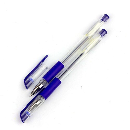 Ручка гелевая AL6101 0,5мм (резиновая вставка) (прозрачный корпус) синяя (37387) (12 шт.)