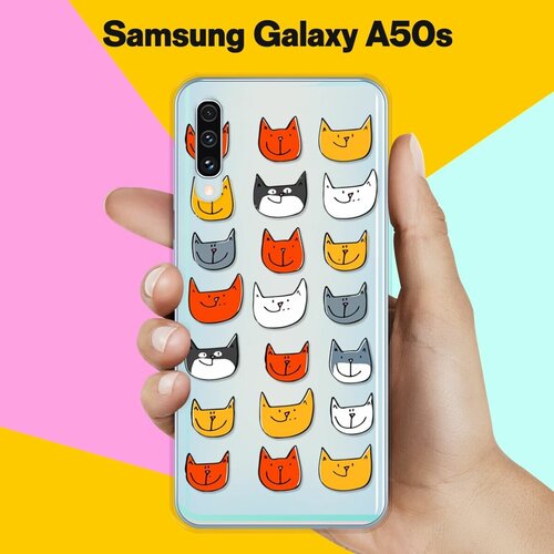 Силиконовый чехол Узор из котов на Samsung Galaxy A50s силиконовый чехол узор из сердец на samsung galaxy a50s