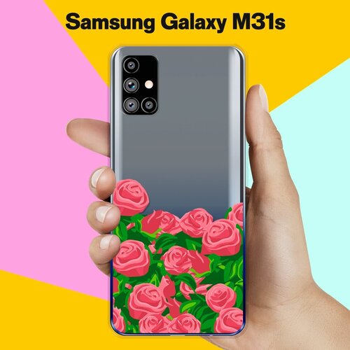 жидкий чехол с блестками drama queen на samsung galaxy m31s самсунг галакси m31s Силиконовый чехол Розы на Samsung Galaxy M31s