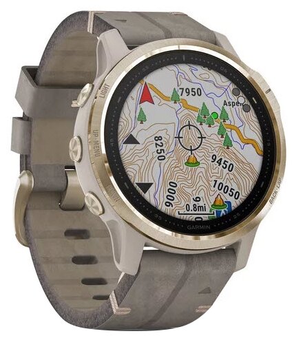 Часы Garmin Fenix 6S Sapphire с кожаным ремешком