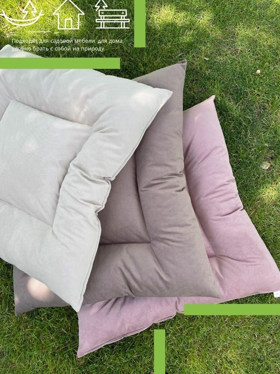 Подушка для садовой мебели/ Для диванов розовая - фотография № 4