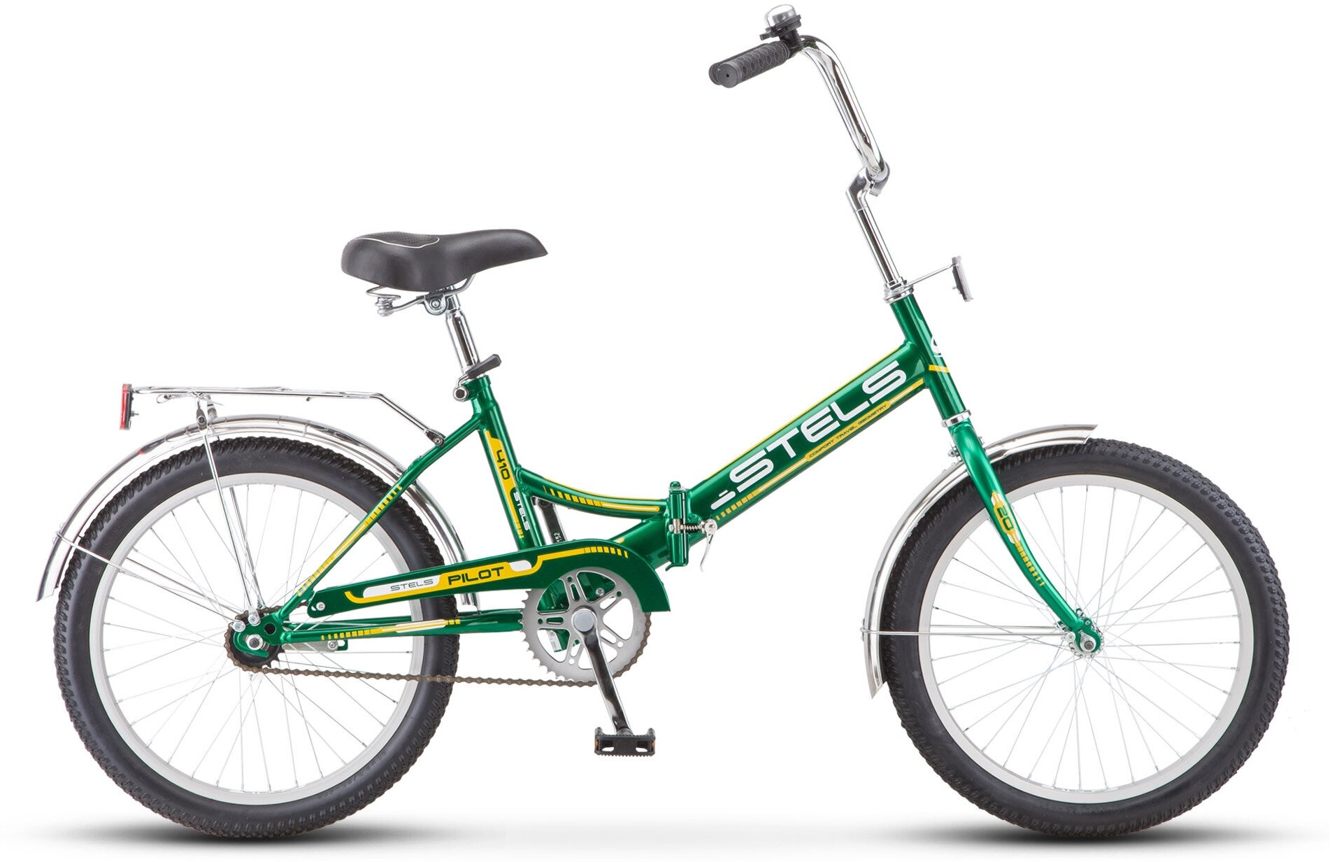 Велосипед STELS Pilot-410 20" Z010 рама 13.5" Зеленый, складной, 2023