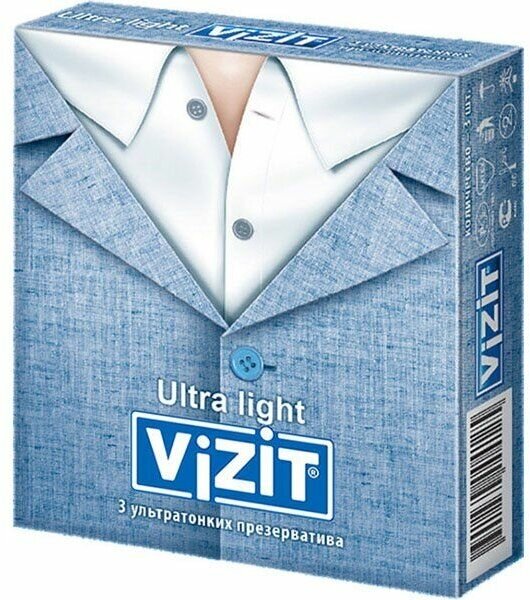 Презервативы ультратонкие Ultra Light Vizit/Визит 3шт