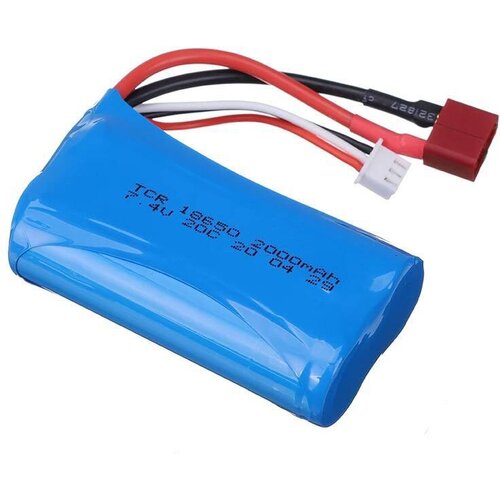 Аккумулятор 2000mAh, 7,4V, 20C, T‐plug для Remo Hobby 1/16