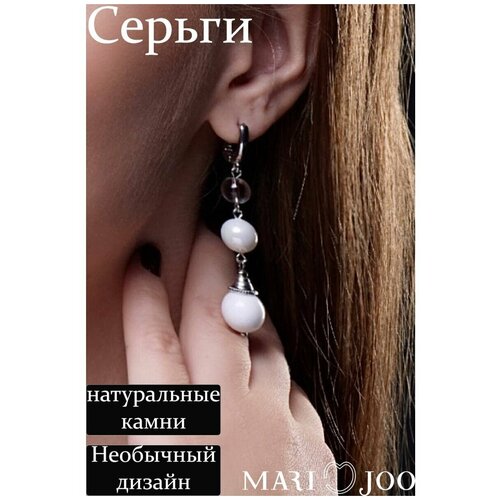 Серьги MARI JOO, агат, жемчуг имитация, белый