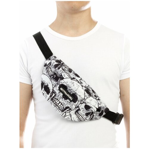 фото Сумка поясная нестандартика, фактура гладкая, черный