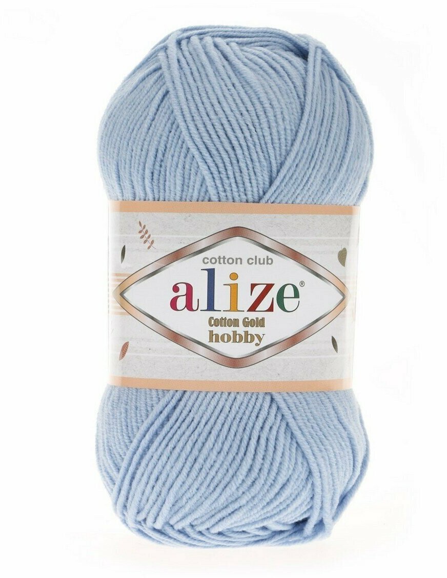 Пряжа Alize Cotton gold hobby (Ализе Коттон голд хобби) 1 шт 40 голубой 55% хлопок, 45% акрил 165 м, 50г