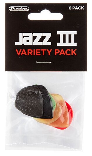 Медиаторы 6шт Dunlop Jazz III Pick Variety Pack PVP103