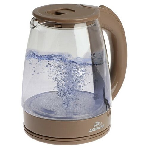 Чайник электрический Добрыня DO-1254B стекло 18 л 1800 Вт бежевый 347600₽