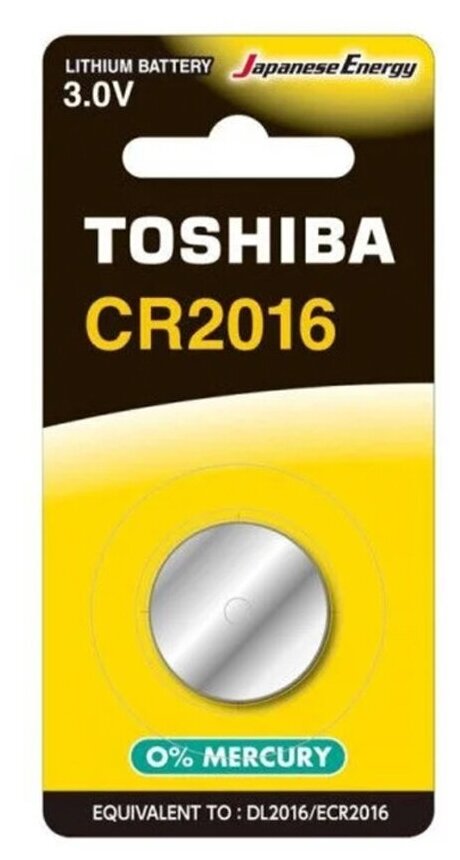 Батарейка Toshiba CR2016 BL1 Lithium 3V, 1 шт