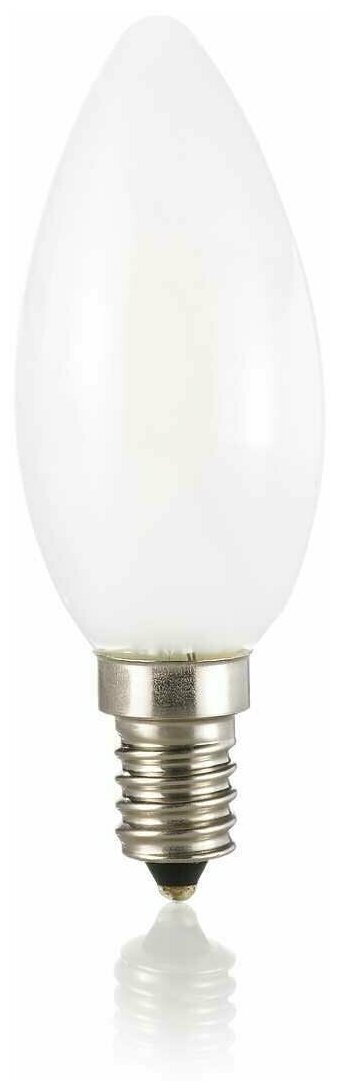 Лампа филаментная Ideal Lux Oliva С35 Свеча 4Вт 370Лм 3000К CRI80 Е14 230В Белый Стекло Не диммируемая 101231