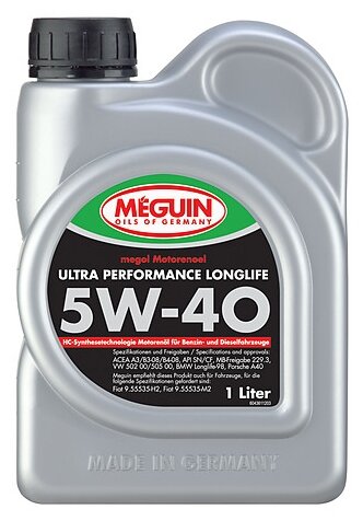 Масло моторное Meguin 5W-40 Megol Motorenoel Ultra Performance Longlife НС-синтетическое 1л (4361)