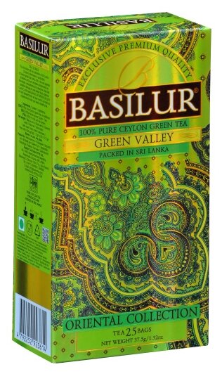 Чай зеленый Basilur Восточная коллекция "Зеленая долина", 25 пак. - фотография № 1