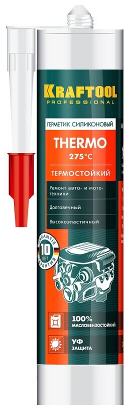 Герметик силиконовый термостойкий, красный Kraftool 41259