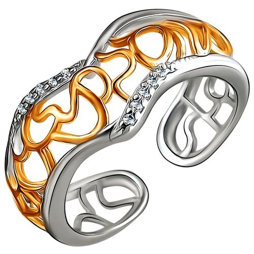 фото Эстет кольцо из серебра с позолотой с3к150008п, размер 16.5