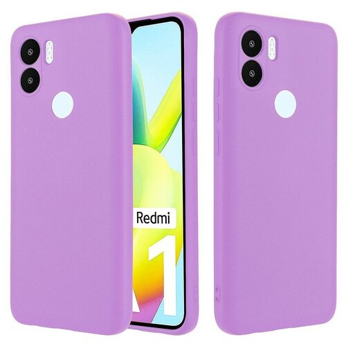 силиконовая накладка без логотипа silky soft touch для xiaomi redmi note 10 pro светло сиреневый Силиконовая накладка без логотипа Silky soft-touch для Xiaomi Redmi A1+ светло-сиреневый