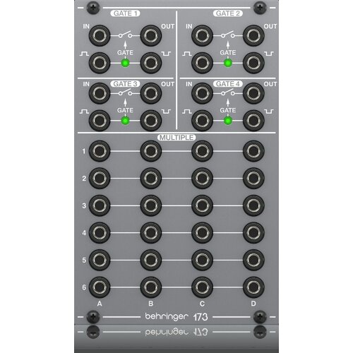 Behringer 173 QUAD GATE/MULTIPLES аналоговый QUAD GATE/MULTIPLES модуль для Eurorack