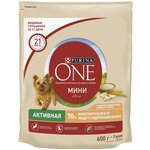 Сухой корм Purina ONE для собак мелких пород с активным образом жизни, с высоким содержанием курицы и с рисом 600 г х 1 шт - изображение