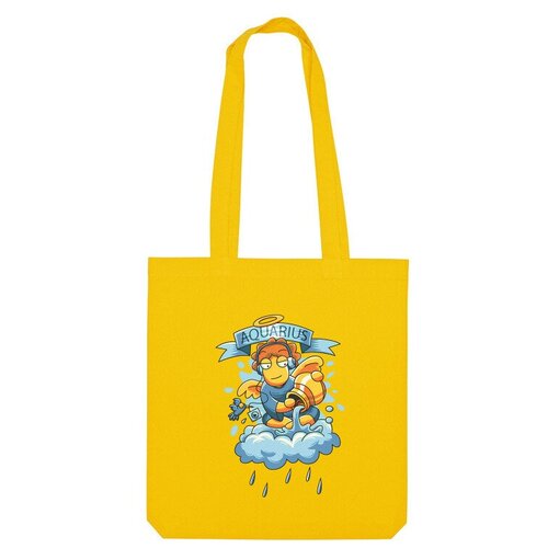 Сумка шоппер Us Basic, желтый сумка мультяшный знак водолея ярко синий