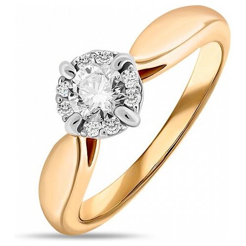 Золотое кольцо с бриллиантами R01-D-SFM-16-010, размер 17, мм